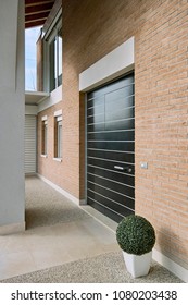 Exterior View Of A Modern Main Door Of A Villa
