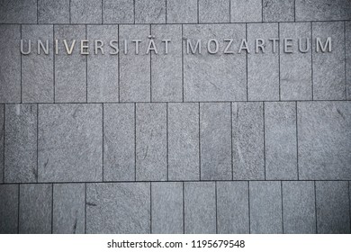 Exterior View Of Mozarteum University In Salzburg, Austria On Sep. 20, 2018