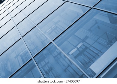 Exterior View Of An Office Building With Blue Tint