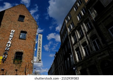 EXterior View Of A Restaurant In France, Lille On April 9, 2022.