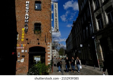 EXterior View Of A Restaurant In France, Lille On April 9, 2022.