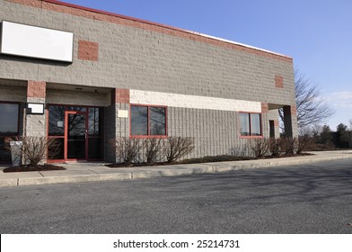 Exterior View Of A Small Modern Office Building