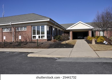 Exterior View Of A Small Office Building In A Business Park