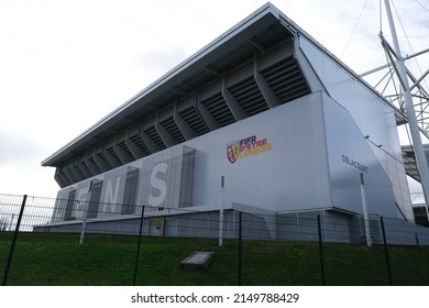 Exterior View Of The Stade Bollaert Delelis Which Is  The Main Football Stadium In Lens, France, That Was Built In 1933 And It Is The Home Of RC Lens On February 1, 2022.