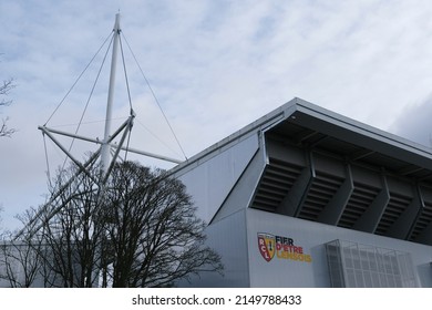 Exterior View Of The Stade Bollaert Delelis Which Is  The Main Football Stadium In Lens, France, That Was Built In 1933 And It Is The Home Of RC Lens On February 1, 2022.