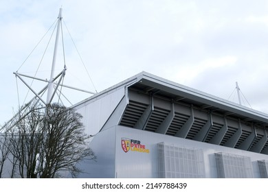 Exterior View Of The Stade Bollaert Delelis Which Is  The Main Football Stadium In Lens, France, That Was Built In 1933 And It Is The Home Of RC Lens On February 1, 2022.