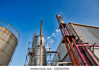 Exterior View Of Steel Mill Complex.