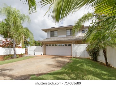 Exterior view of an upscale tract house in Hawaii