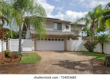 Exterior View Of An Upscale Tract House In Hawaii