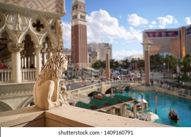 Exterior view of the Venetian Hotel in Las Vegas. A recreation of the Piazza San Marco. Taken May 26th, 2019 in Las Vegas, Nevada. 