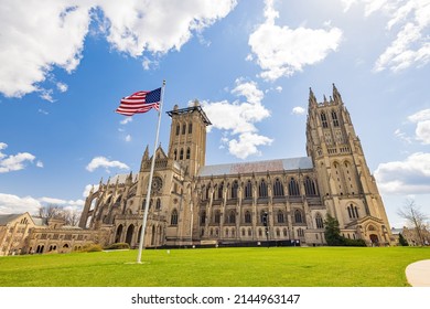 Exterior View Of The Washington National Cathedral At Washington DC