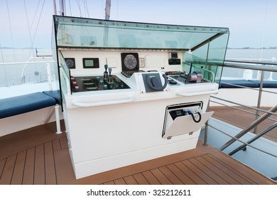 External additional control panel of modern sailing ship