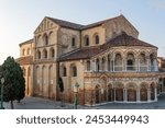 External day view of 7th century Basilica Santa Maria e San Donato (Basilica dei Santi Maria e Donato), Murano, Venice, UNESCO World Heritage Site, Veneto, Italy, Europe
