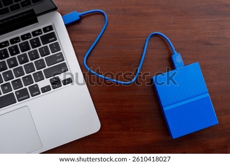 External Hard Disk Connected to Laptop via USB