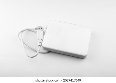 External Hard drive, external hard disk, external memory, external storage, isolated on white background