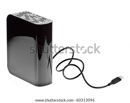External hard drive isolated on white background