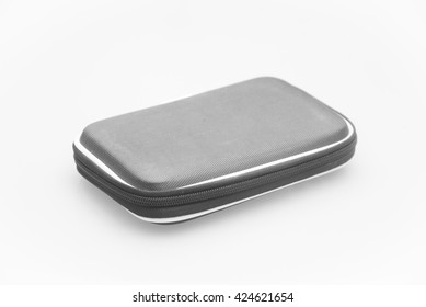 External HDD Hard Disk Case, Isolated On White Background