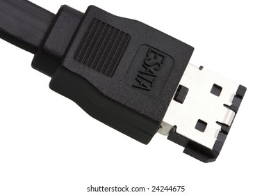 External SATA connector against a white background