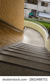 External stairs for going up and down the building, architecture background
