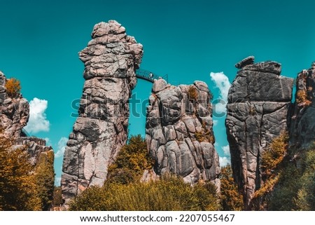 Externsteine the sandstone rock formation in the Teutoburg Forest Travel Germany natural landmarks 