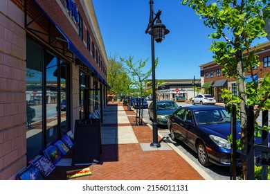 Exton, PA, USA - May 10, 2022: Main Street At Exton Is A Lifestyle And Big Box Shopping Center With 40 Retail Stores, Apartments, Restaurants, And Movie House. It Is Designed To Appear As A Downtown.