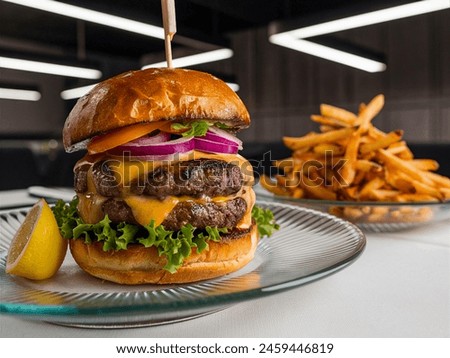 Extra large fresh and testy burger