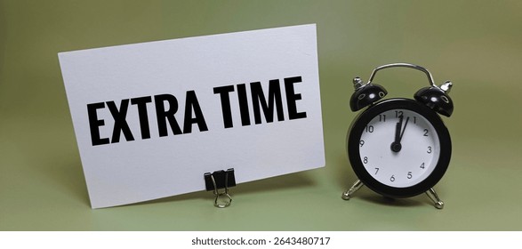 Extra Time Concept with Clock – Deadline Extension, Time Management Strategy, Last-Minute Opportunity, and Countdown for Productivity or Decision Making. 