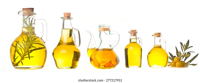  Extra virgin olive oil cruets and flavored olive oils with rosemary and garlic - Powered by Shutterstock