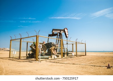 Extraction Of Petroleum At Peruvian Desert