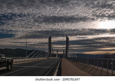 Extradosed Bridge Over The Dunajec River In The Town Of Kurów