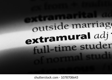extramural word in a dictionary. extramural concept