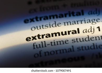 extramural word in a dictionary. extramural concept