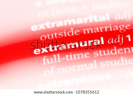 extramural word in a dictionary. extramural concept