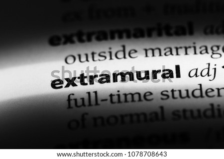 extramural word in a dictionary. extramural concept
