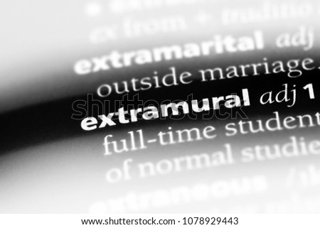 extramural word in a dictionary. extramural concept