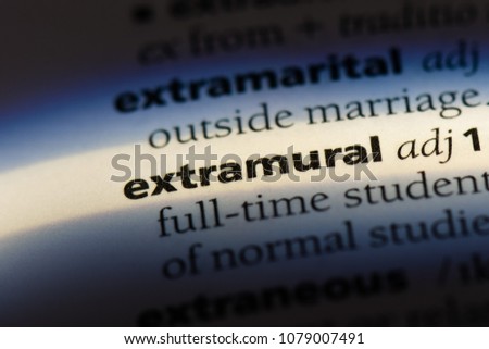 extramural word in a dictionary. extramural concept