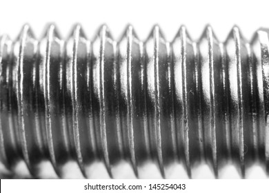Extreme Close Up Shot Of Screw Thread