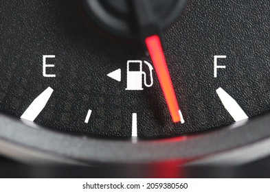 Extreme close up of a vehicle fuel gauge - Powered by Shutterstock