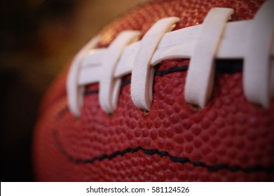 Extreme close-up of a football.