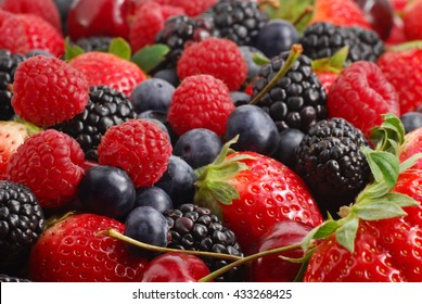 Extreme close-up image of berries