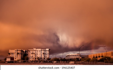 Extreme Desert Weather System Called An Haboob, Blowing High Winds Dust Storm Over Phoenix, Scottsdale,Az, On 12/29/2012 .