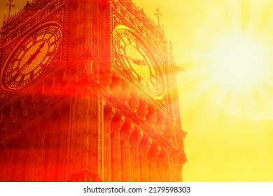 Extreme Heat In London Sun And Big Ben