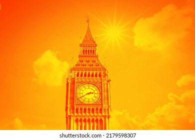 Extreme Heat In London Sun And Big Ben