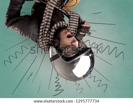 Similar – A woman disposes of red bin liners in the residual waste garbage can