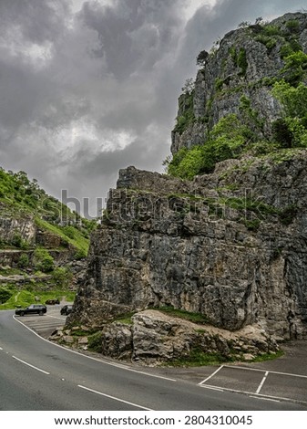 Extremely Rugged Cliffs Above Road vert