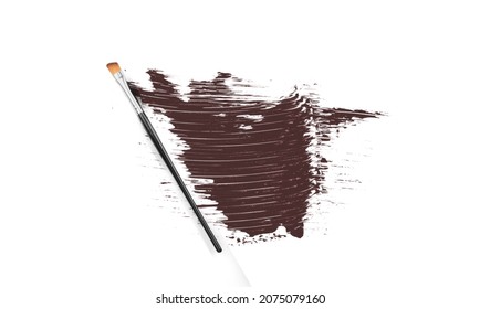 Eye Brow Brown Gel Or Eye Shadow Smudge Samples On A Background