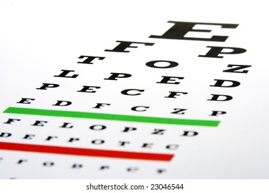 An Eye Chart In A Plain White Background.