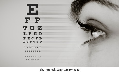 Eye Doctor Test Concept With Eye Test Chart