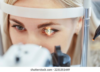 eye examination by an ophthalmologist - Powered by Shutterstock