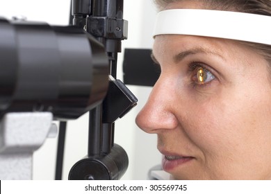 Eye Examination At The Slit Lamp